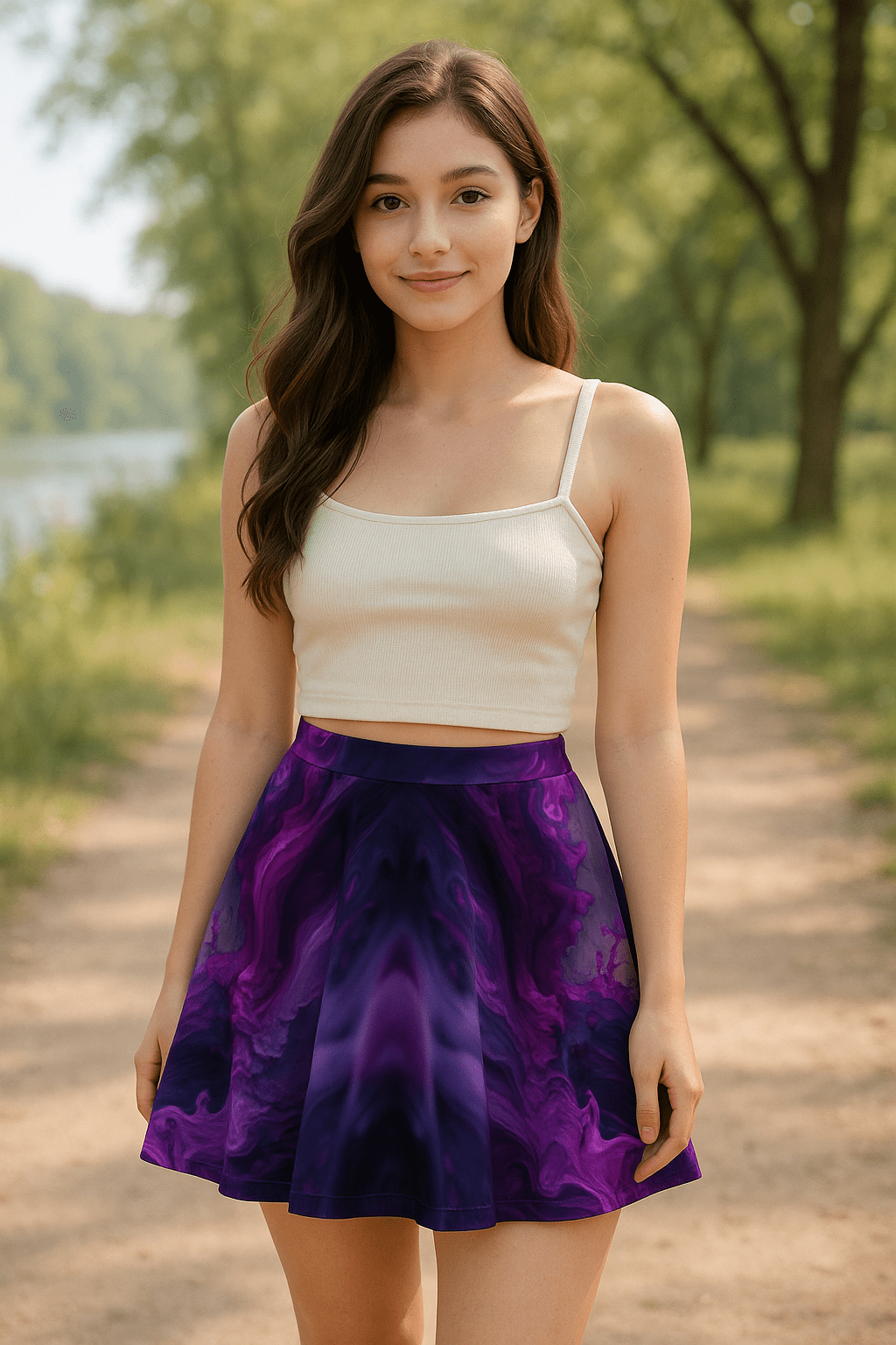 Purple Mirage Skater Skirt