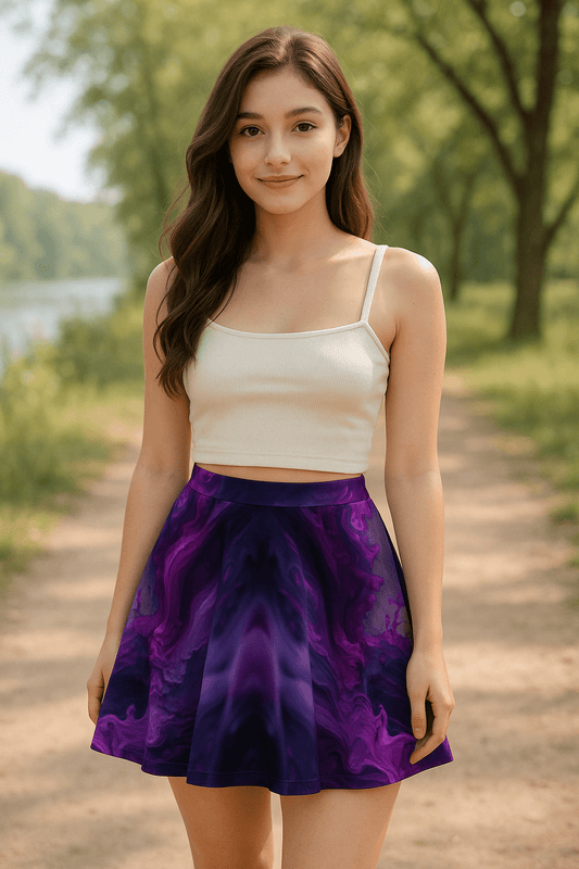 Purple Mirage Skater Skirt