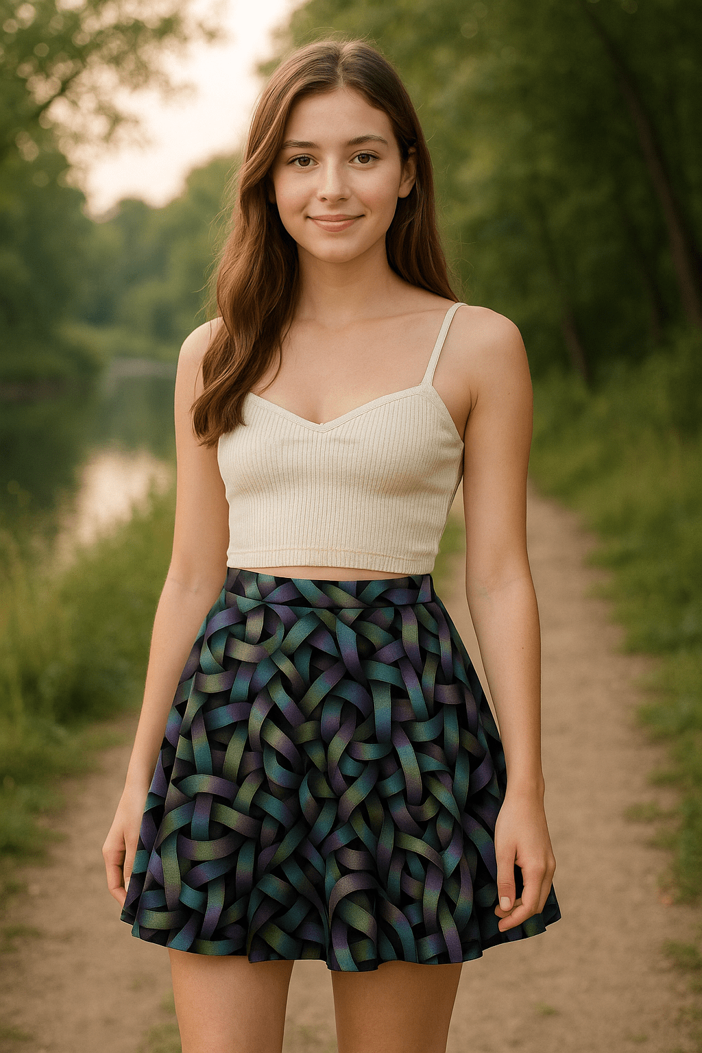 Iridescent Ribbon Skater Skirt