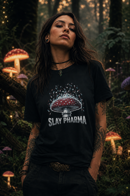 Slay Pharma Stop the Reign Mushroom Tee