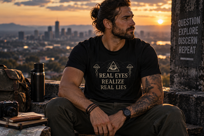 Real Eyes Realize Real Lies | Unisex Graphic Tee