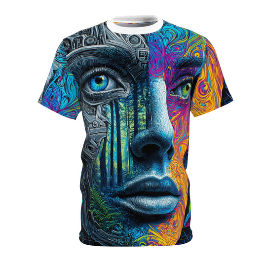 Transcendence Tee - Unisex Cut & Sew Shirt with Futuristic Biomechanical Design