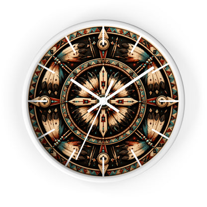 Four Winds Spirit Feather Medicine Wheel Clock Inspired by the Plains Indians