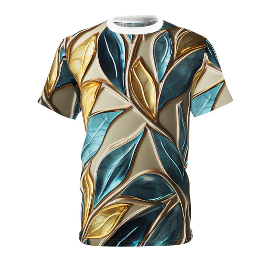 Elegant Botanical Unisex Tee - Vibrant Leaf Design