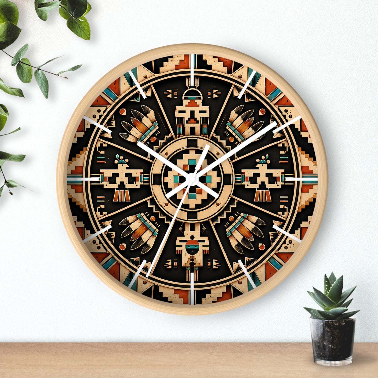Sacred Circle Kiva Symbol Wall Clock