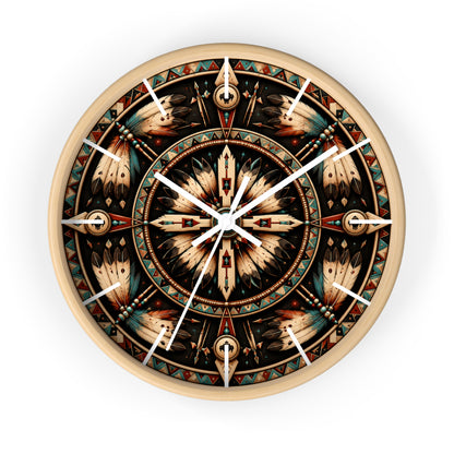 Four Winds Spirit Feather Medicine Wheel Clock Inspired by the Plains Indians