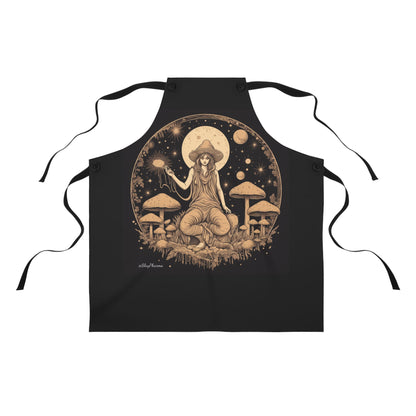 Mushroom Moon Goddess Womens Apron