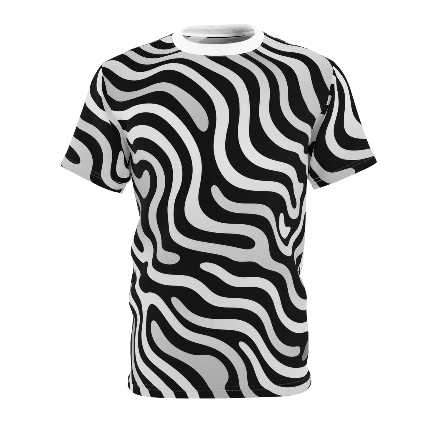 Monochrome Waves – Modern Abstract Unisex Tee