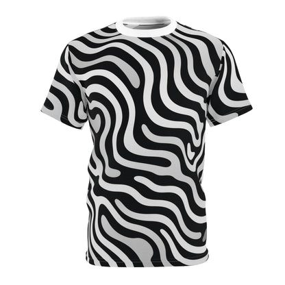 Monochrome Waves – Modern Abstract Unisex Tee