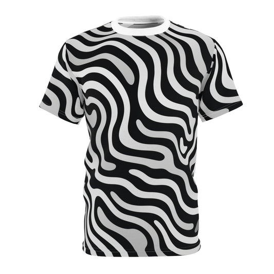Monochrome Waves – Modern Abstract Unisex Tee