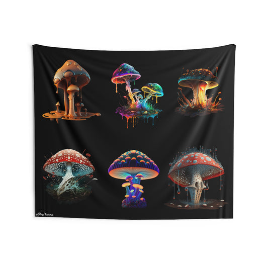 Mushrooms are Life wall tapestry for home or festivals