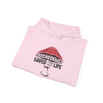 Psychedelics Saved My Life Hoodie – Mushroom Graphic Mental Health Awareness Pullover