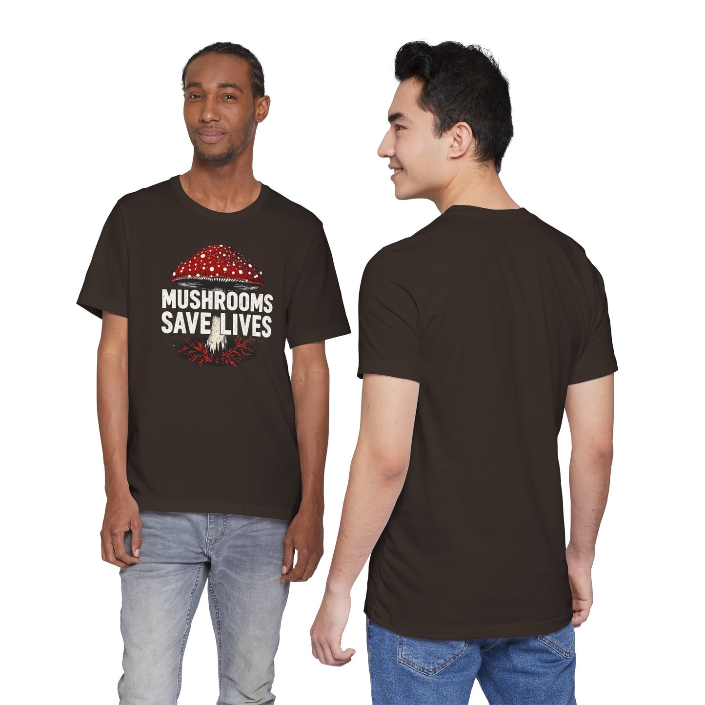 Mushrooms Save Lives T-Shirt | Amanita Mushroom Graphic Tee | Mushroom Culture Shirt | Slay Pharma Streetwear