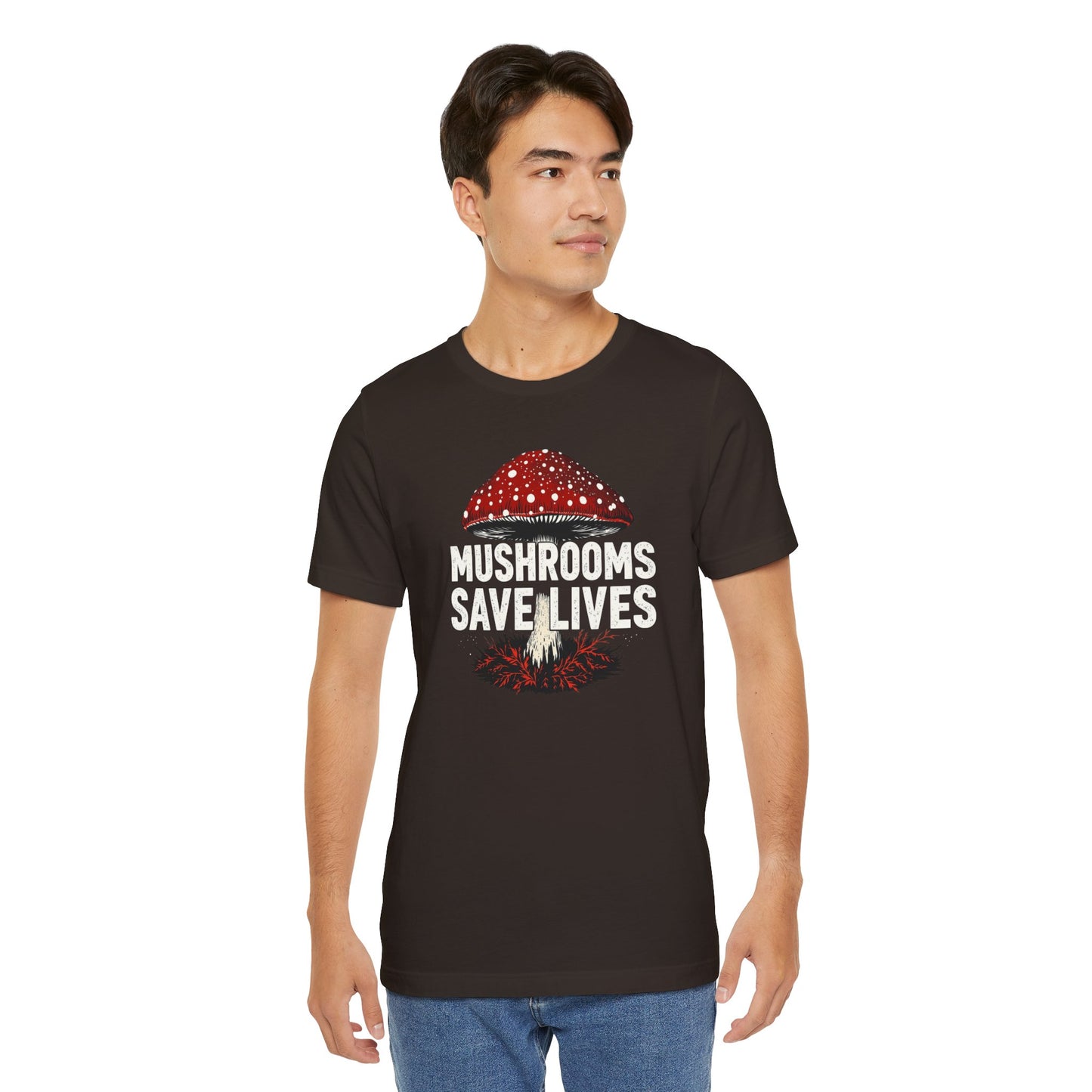 Mushrooms Save Lives T-Shirt | Amanita Mushroom Graphic Tee | Mushroom Culture Shirt | Slay Pharma Streetwear