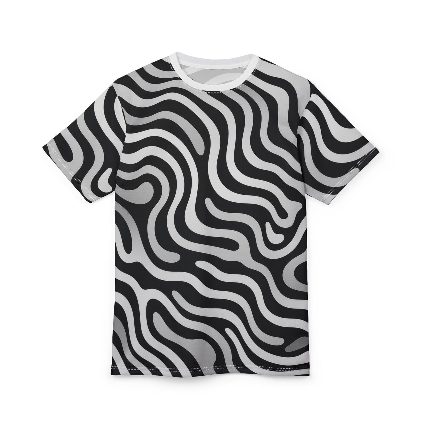 Monochrome Waves – Modern Abstract Unisex Tee