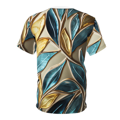 Elegant Botanical Unisex Tee - Vibrant Leaf Design