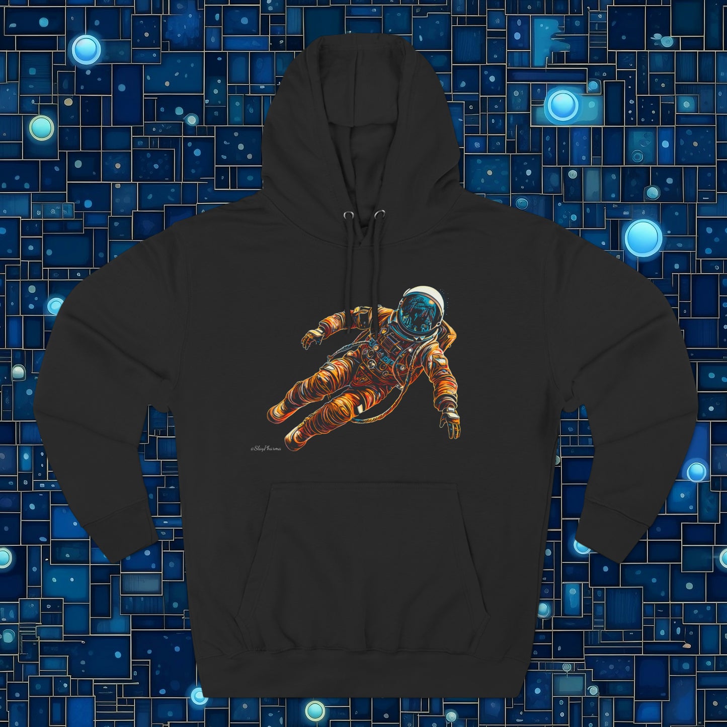 Astro-Naughty Unisex Premium Pullover Hoodie, Eat Mushrooms See the Universe (rear)