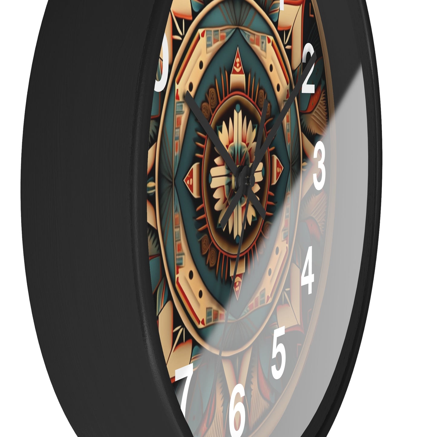 Native American pattern Wall Clock #1w/ numbers