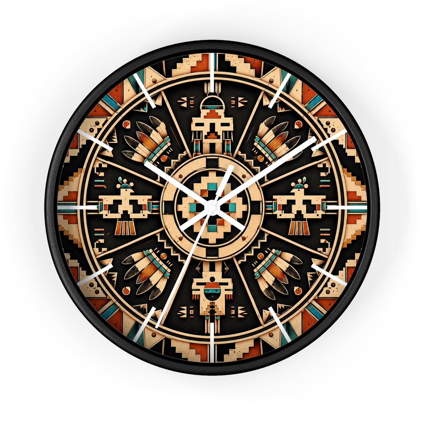 Sacred Circle Kiva Symbol Wall Clock