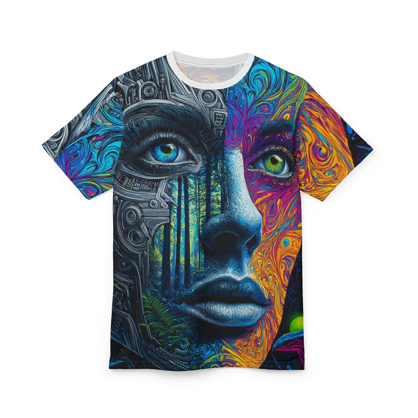 Transcendence Tee - Unisex Cut & Sew Shirt with Futuristic Biomechanical Design