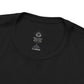 Close-up of black As Above So Below IYKYK t-shirt collar and fabric detail.