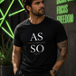 Man wearing black As Above So Below IYKYK t-shirt in a dark setting with green light and discipline focus freedom wall text.