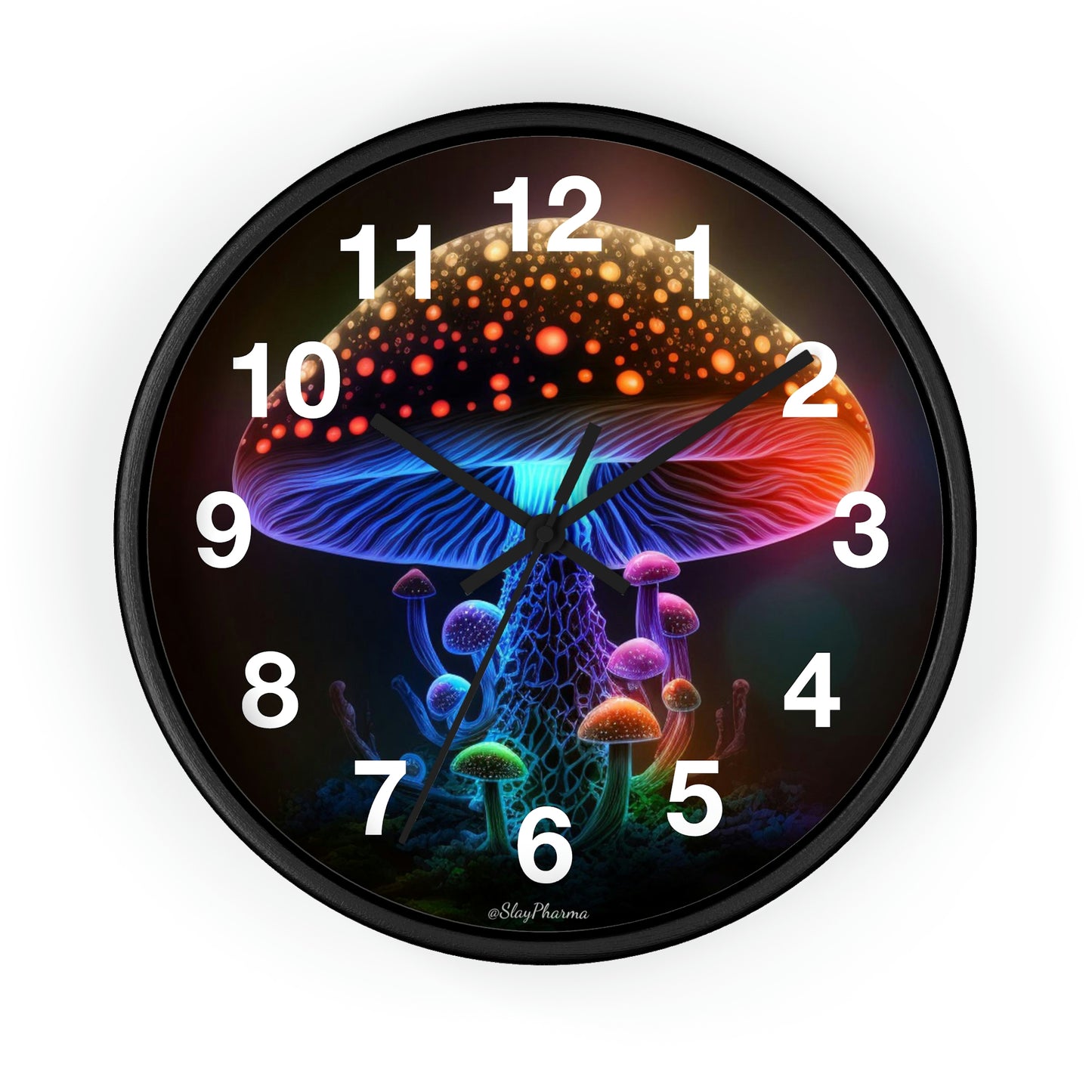 Glowing Mushroom Wall Clock w/ numbers