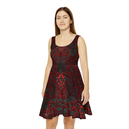 Vampire Renaissance Filigree Pattern Women's Skater Dress #