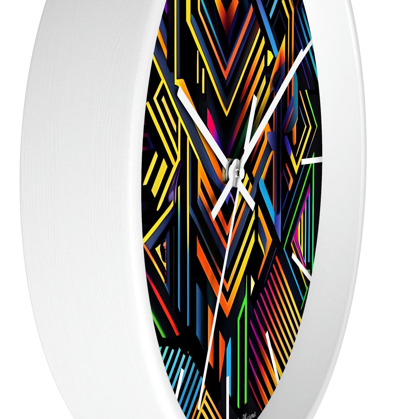 Geometric Wall Clock #3 w/ lines