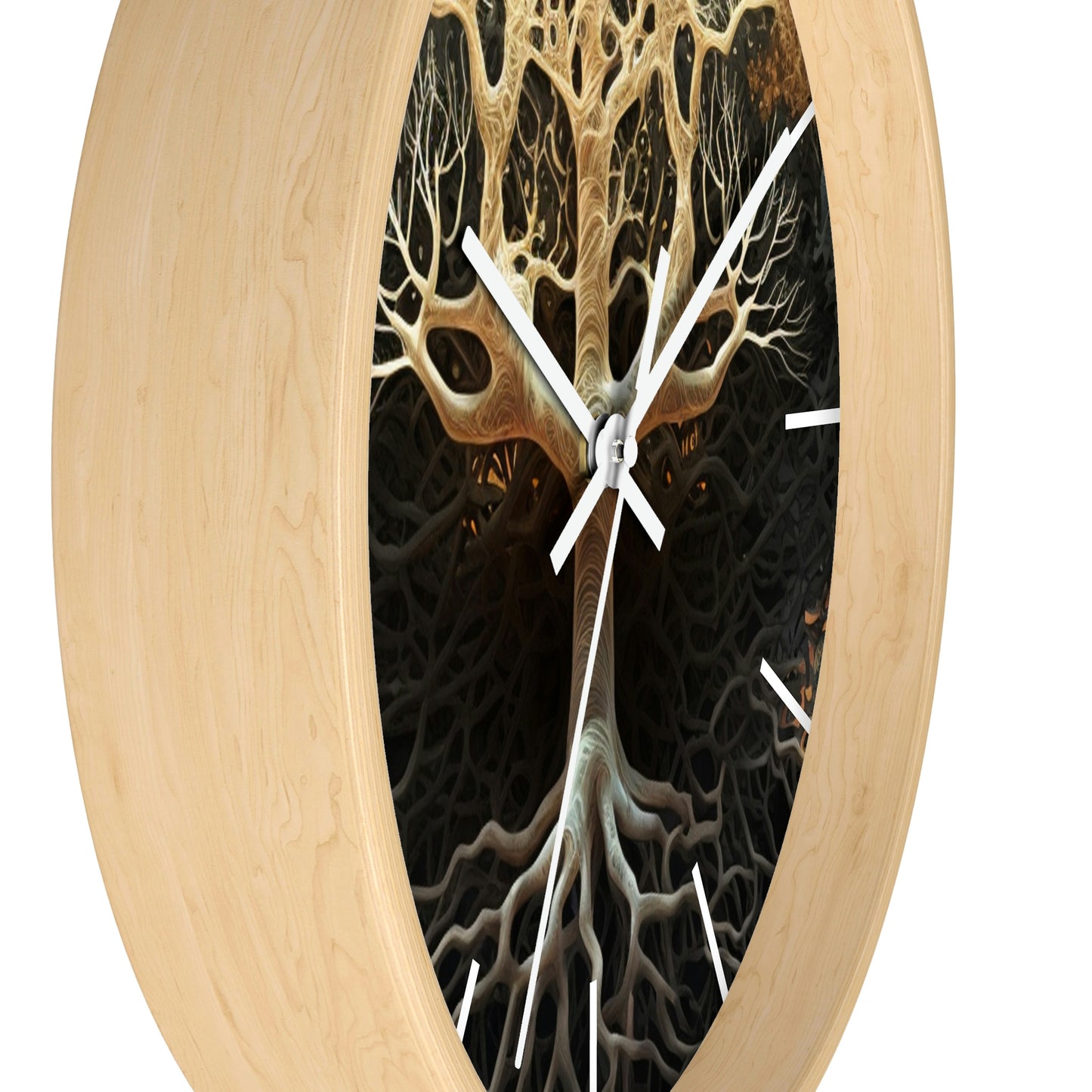 Mycelium Tree Roots Wall Clock w/ lines