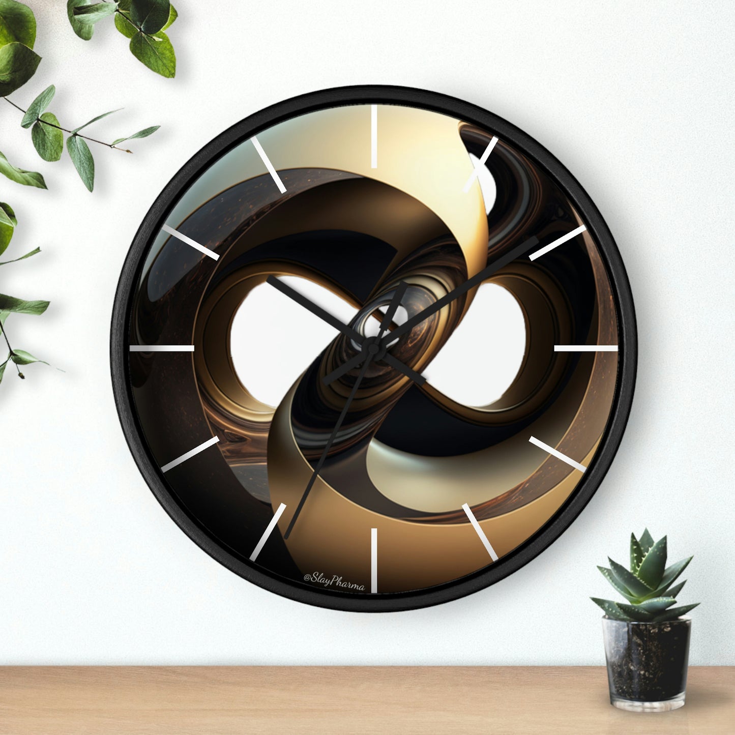 Geometric Wall Clock #11 w/ lines