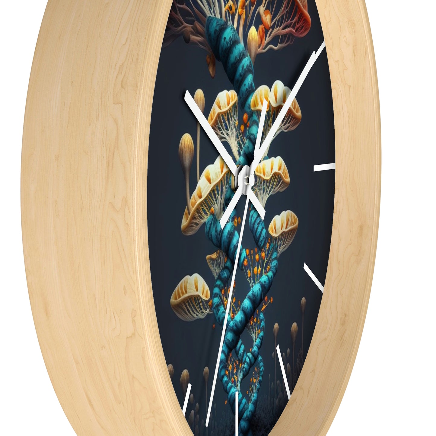 Infinite Mushroom DNA Wall Clock w/ lines