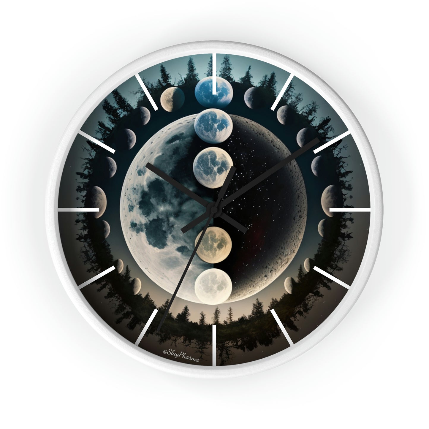 Lunar Dreams Wall Clock #2 w/ lines