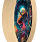 Glowing Mushroom Universe Wall Clock w/ lines