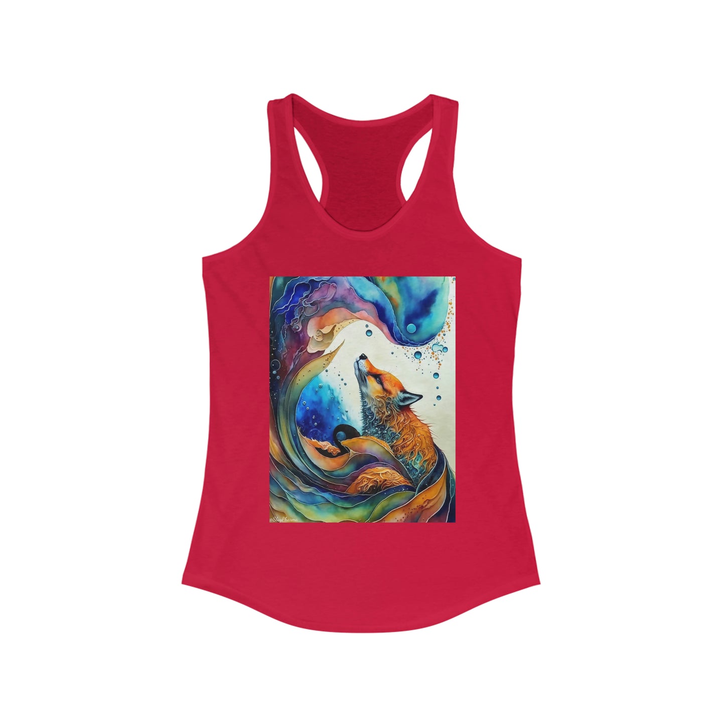 Watercolor Fox Women's Ideal Racerback Tank