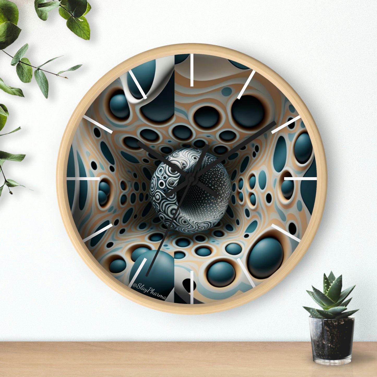 Geometric illusion Wall Clock #11 w/ lines