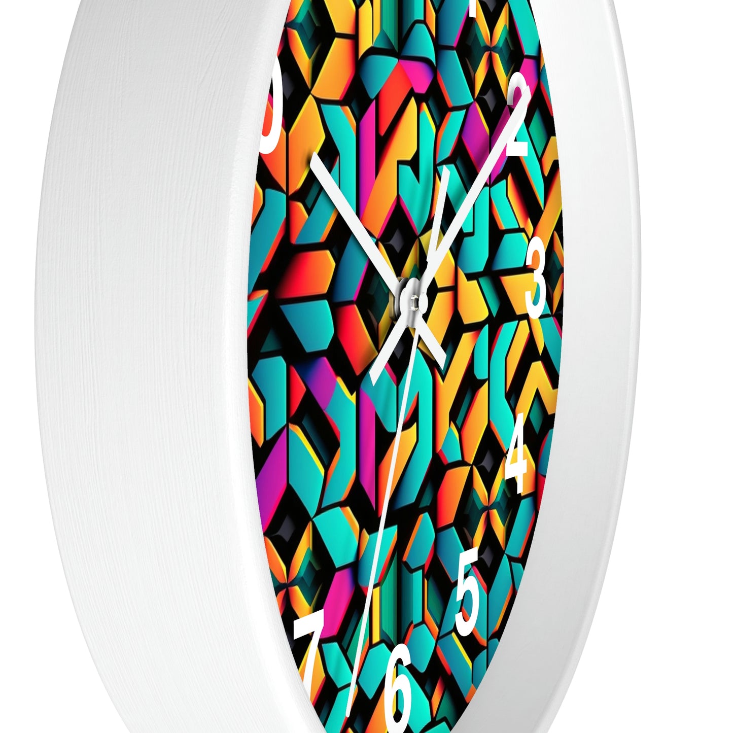 Geometric Wall Clock #2 w/ numbers