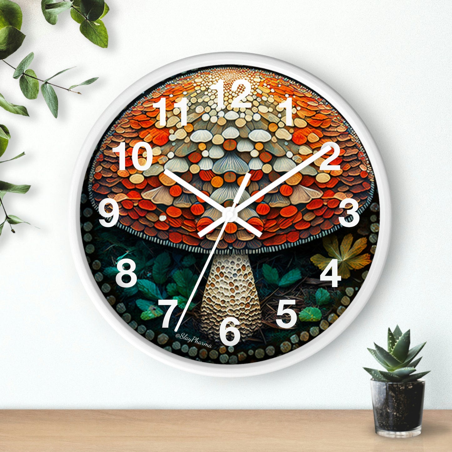 Once Upon a Mushroom Wall Clock w/ numbers