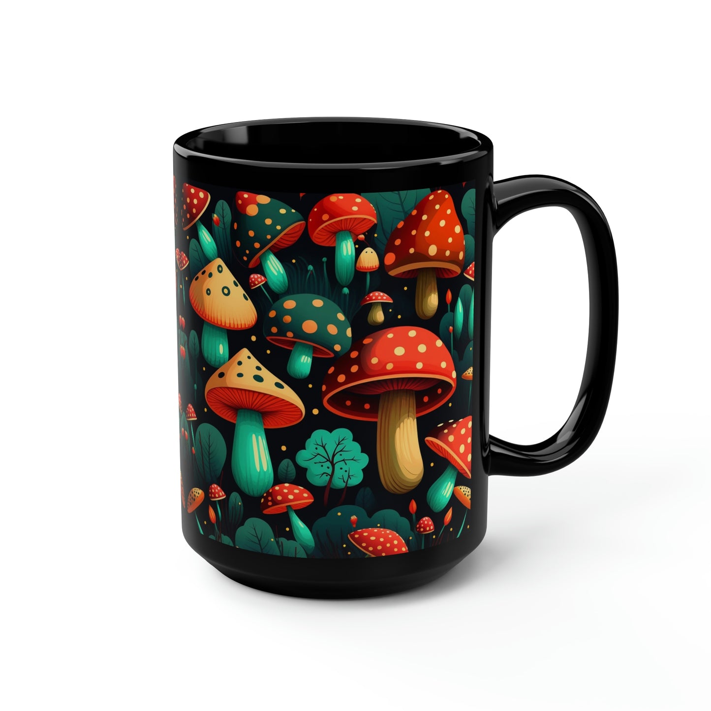 Mushroom Pattern Mug #7, 15oz