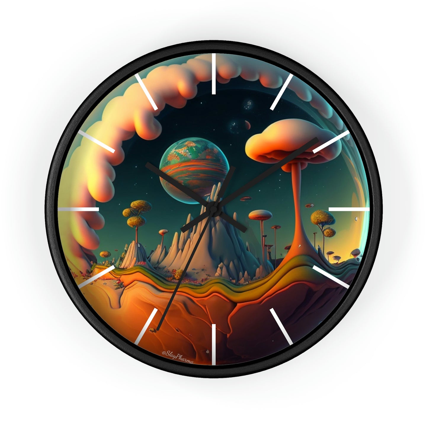 Other Worlds Wall Clock #4 w/ lines