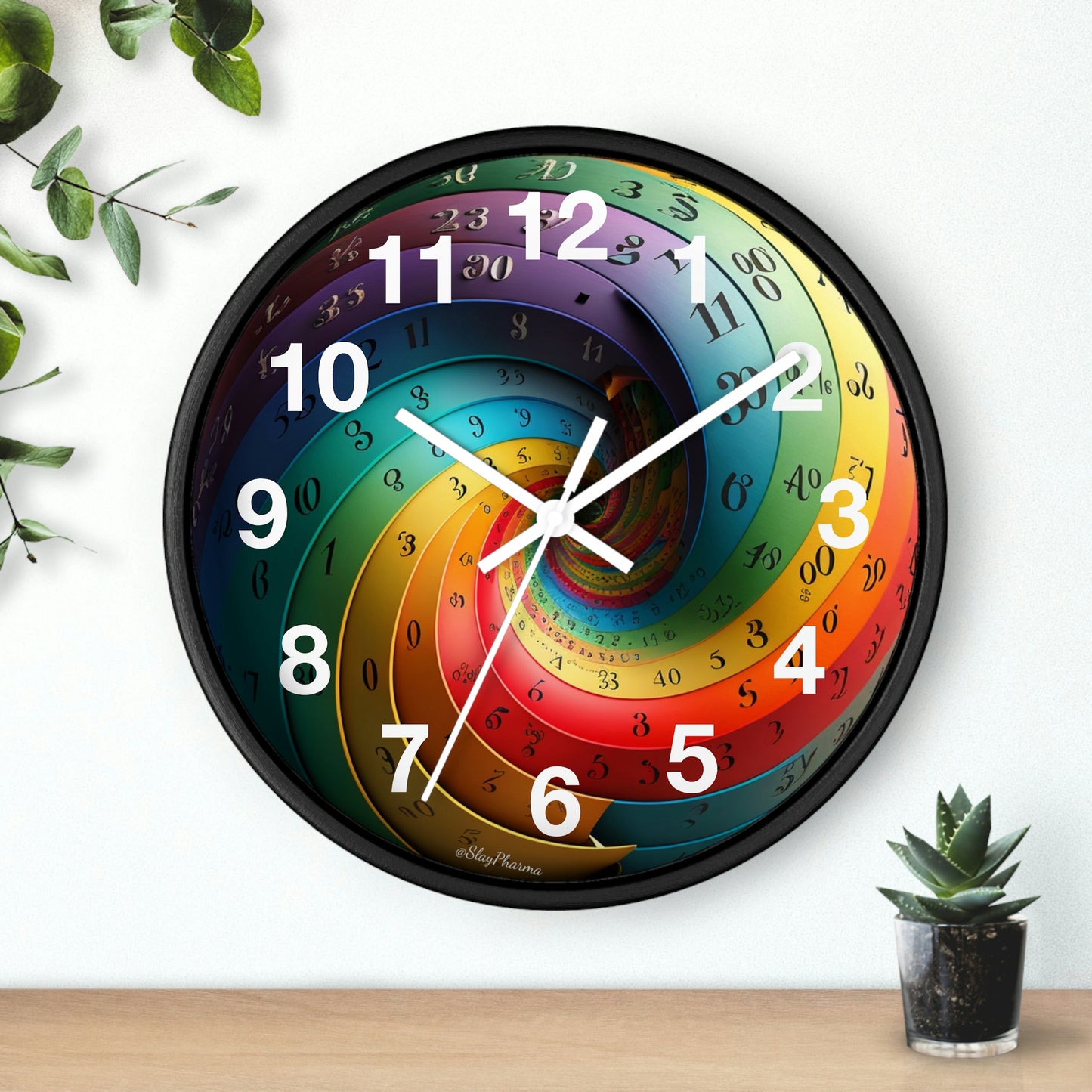 Timeless Impossible Spiral Wall Clock #1 w/ numbers