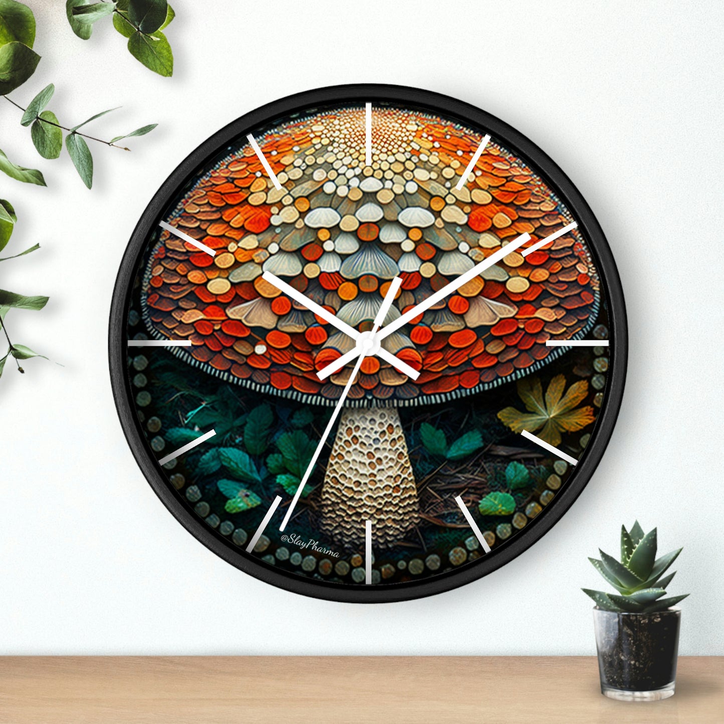 Once Upon a Mushroom Wall Clock w/ lines