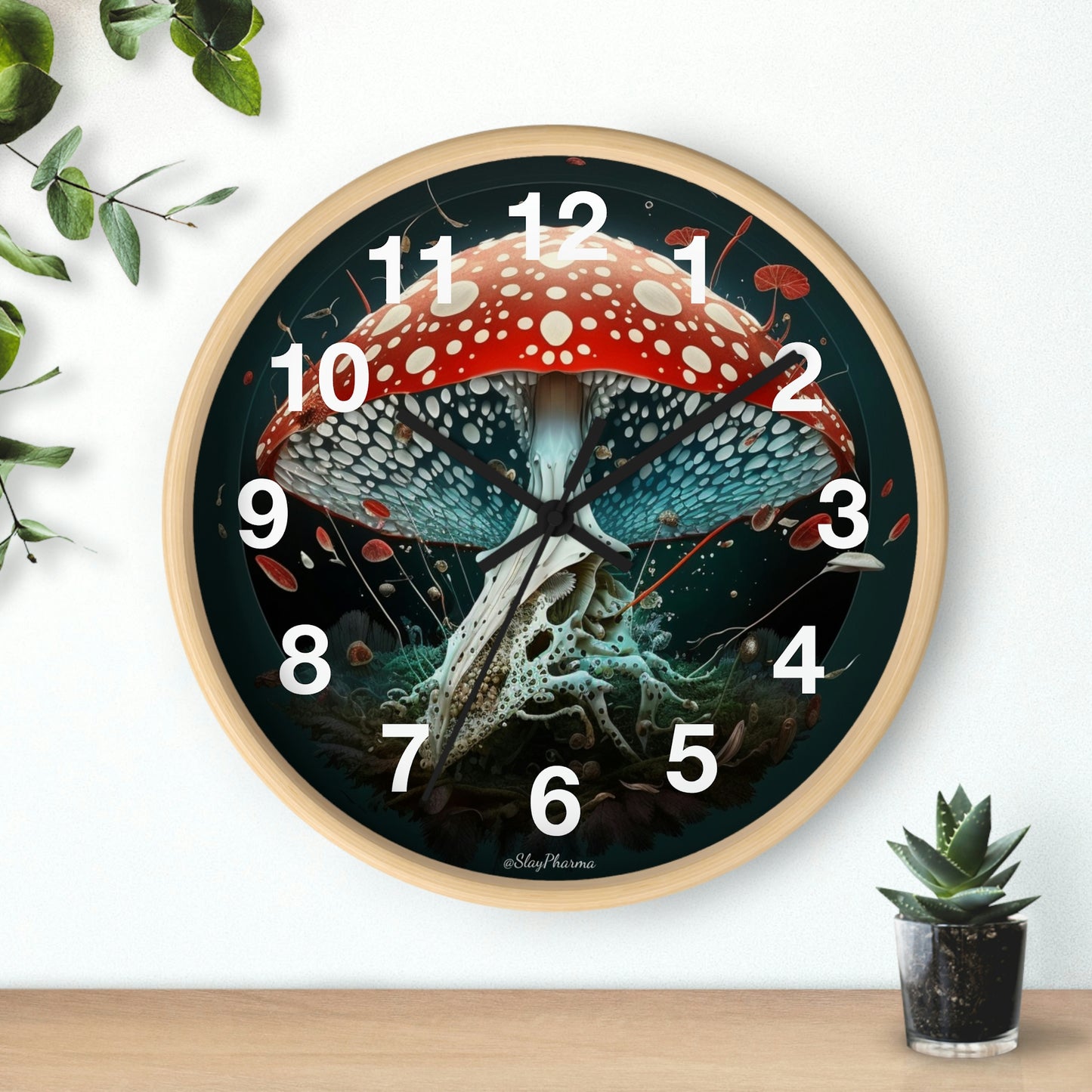 Amanita Dreams Wall Clock #4 w/ numbers