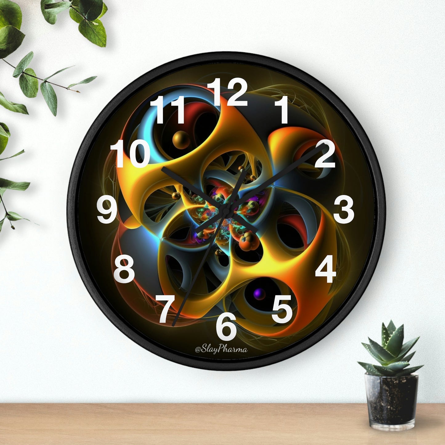 Geometric Wall Clock #5 w/ numbers