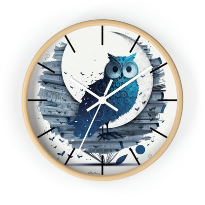 Wise Owl Wall Clock w/ lines