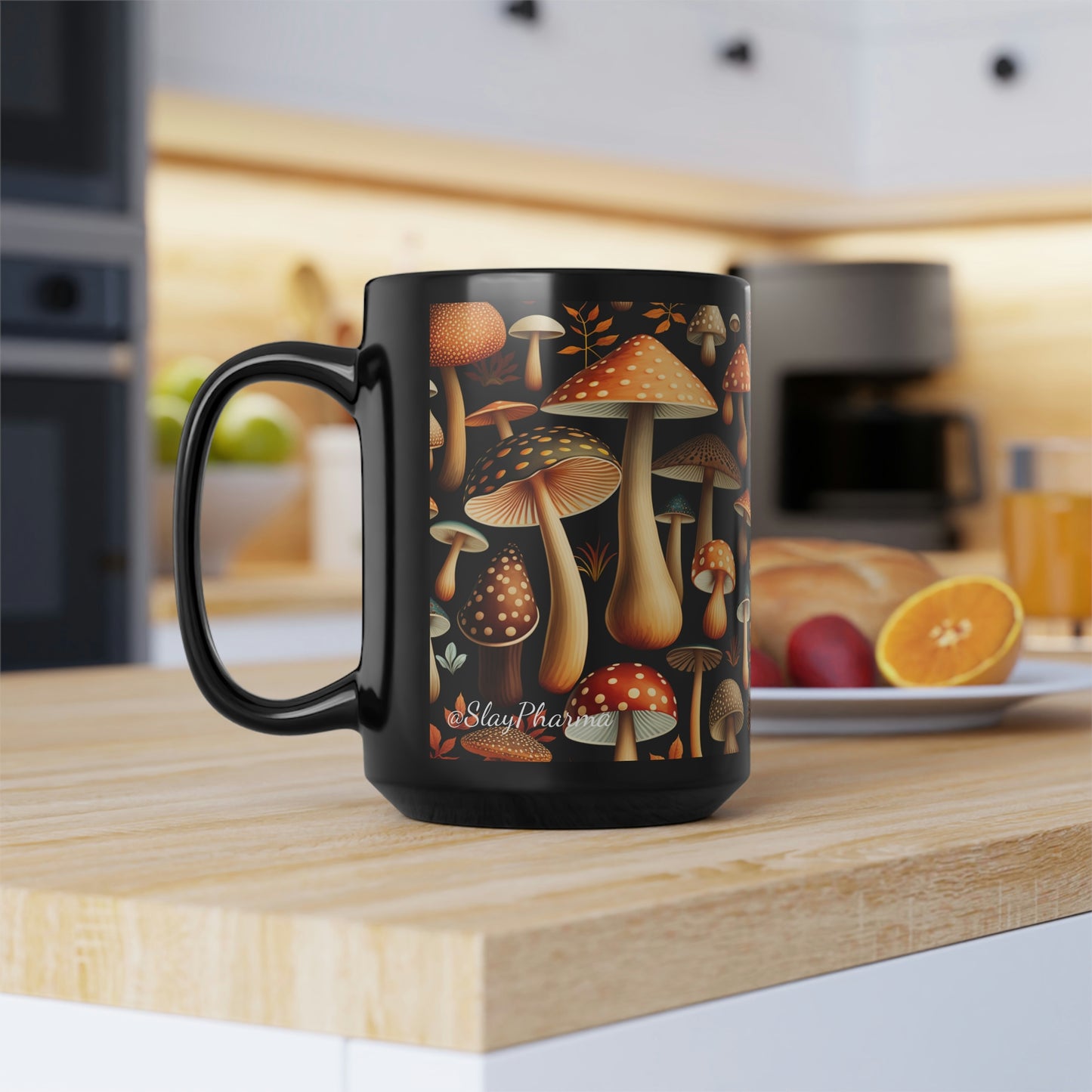 Mushroom Pattern Mug #1, 15oz