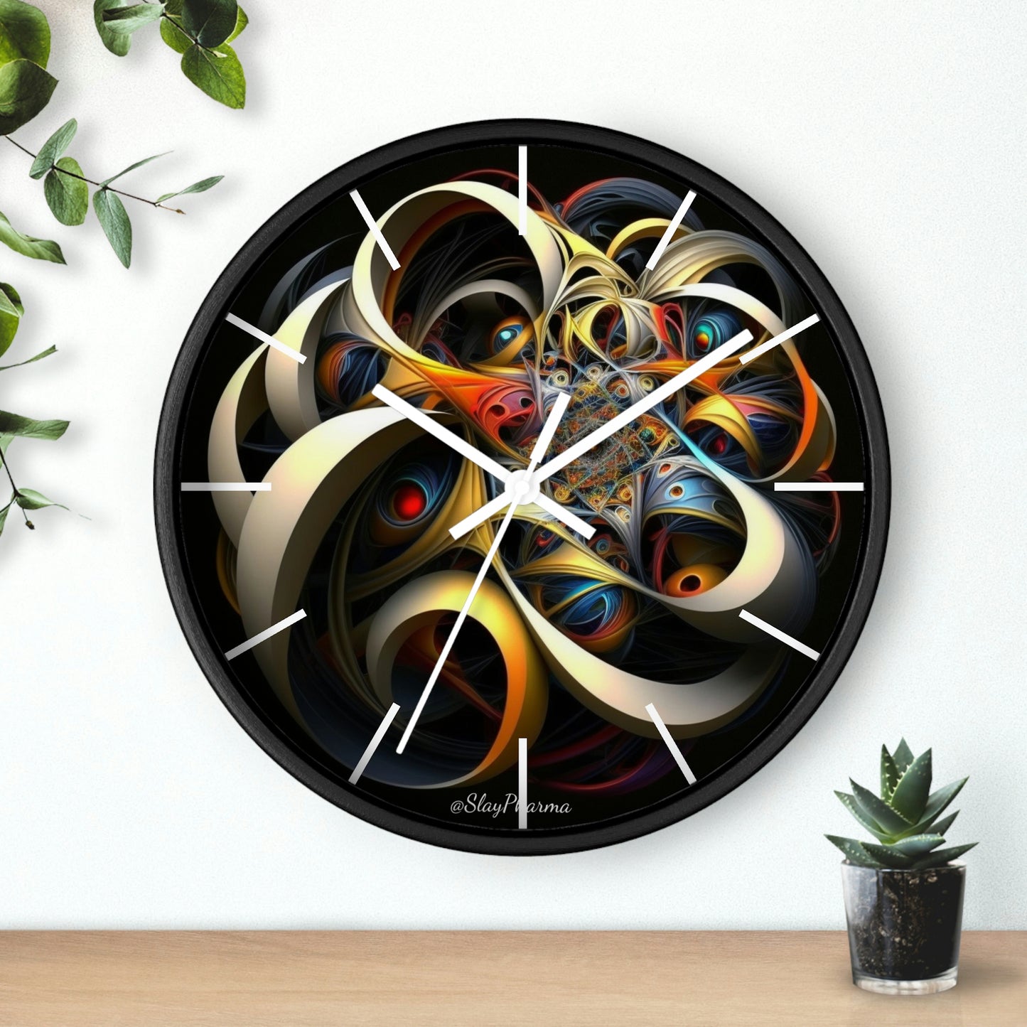 Geometric Wall Clock #6 w/ lines