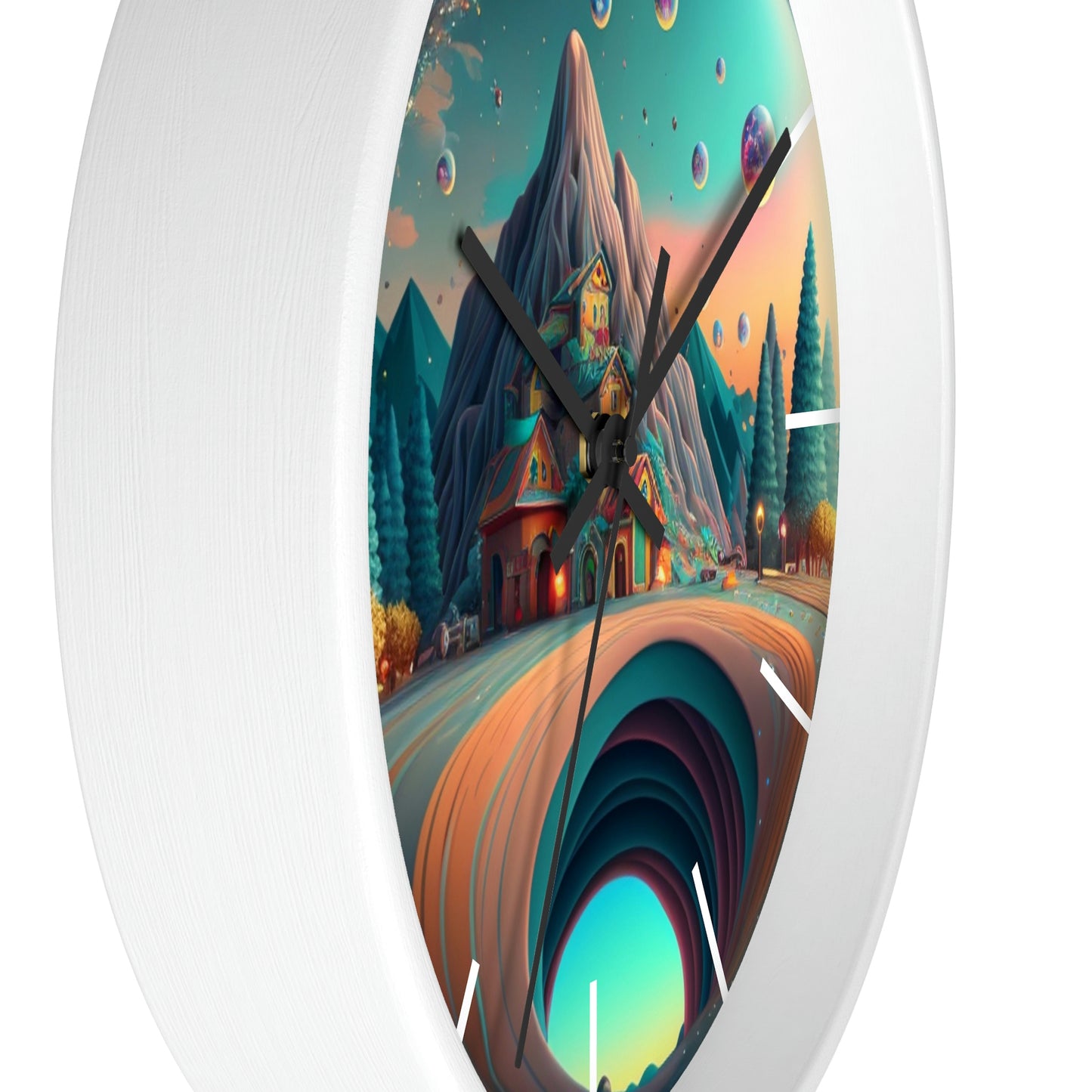 Other Worlds Wall Clock #3 w/ lines