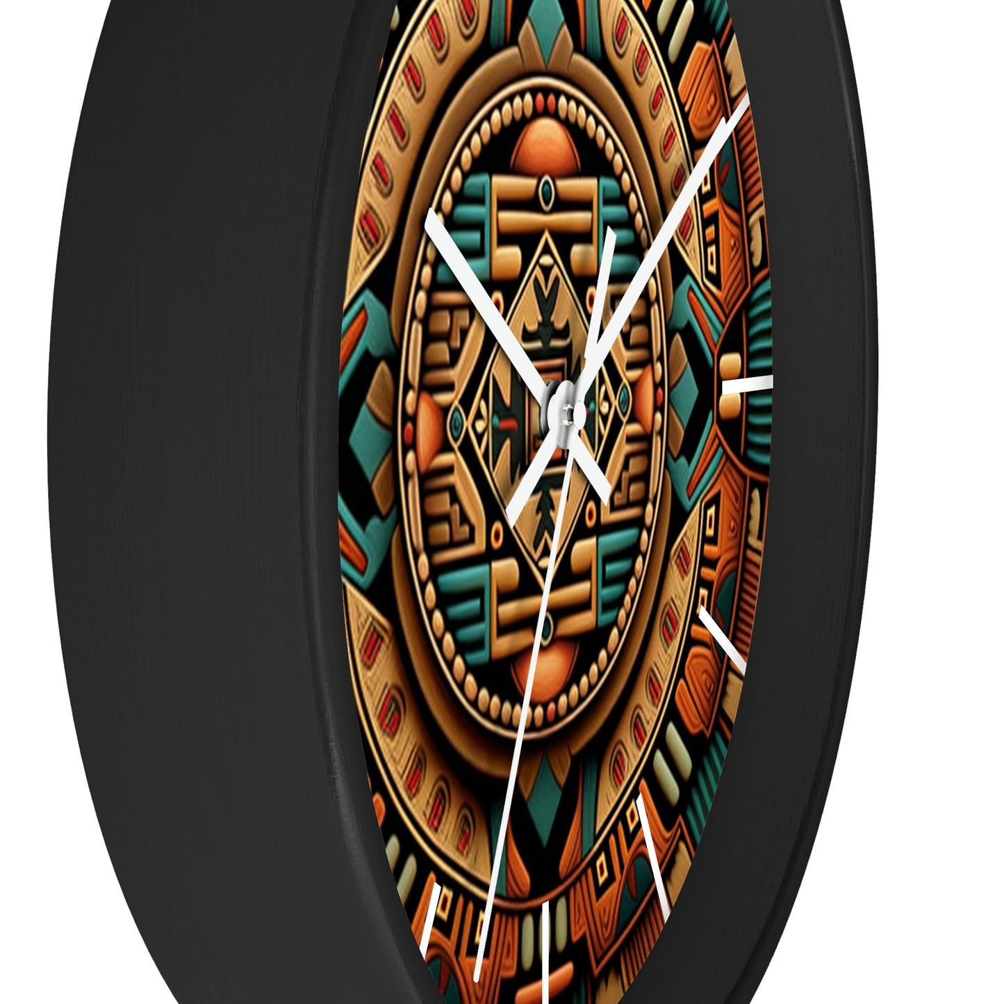 Native American pattern Wall Clock #2 w/ lines