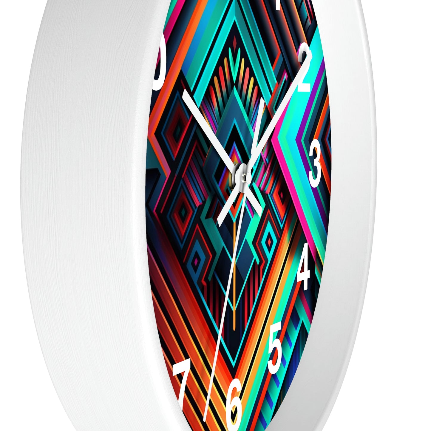 Geometric Wall Clock #1 w/ numbers